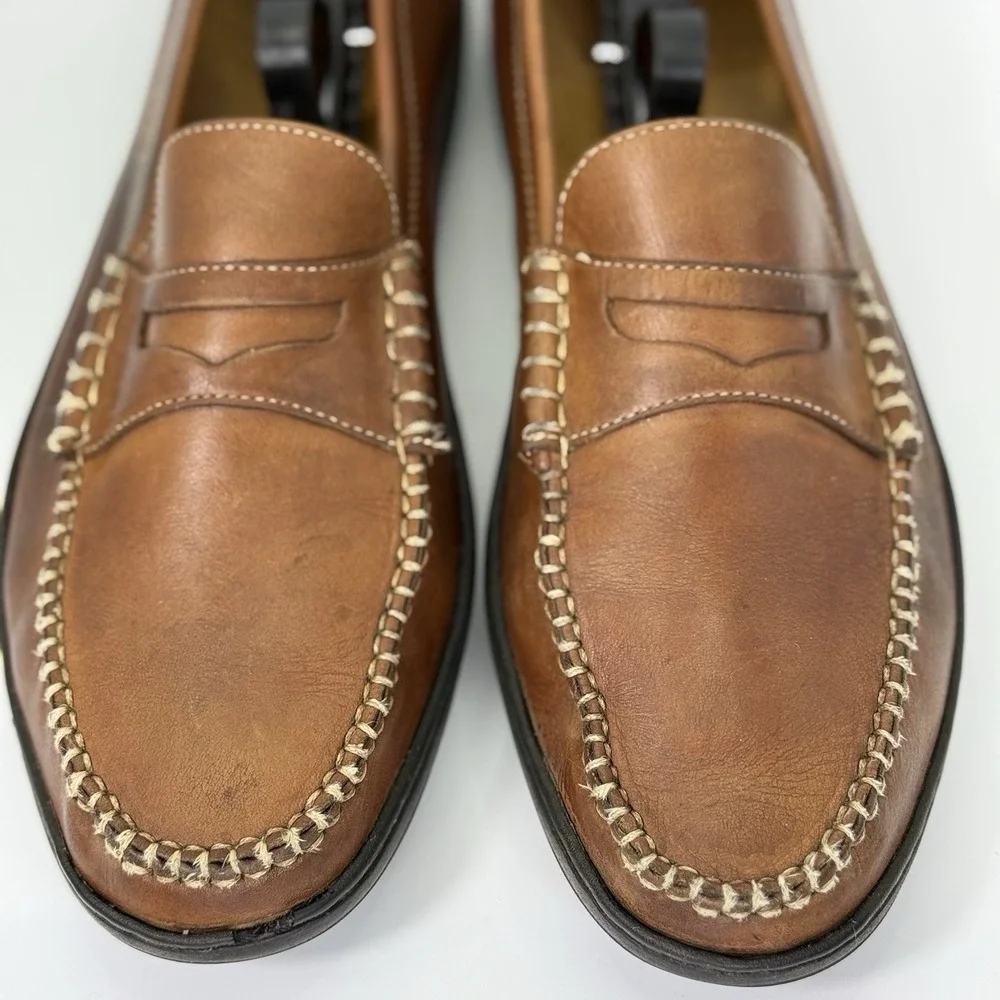 Cole‎ Haan Men's 10 Brown Leather Penny Loafers Slip On Casual Dress Shoes